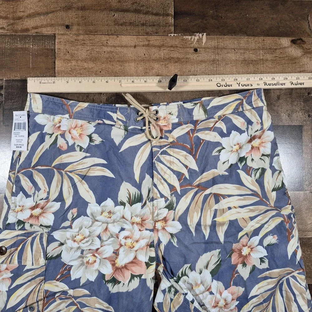 Vintage 90s Polo Ralph Lauren Swim Trunks Shorts Mens XL Floral New